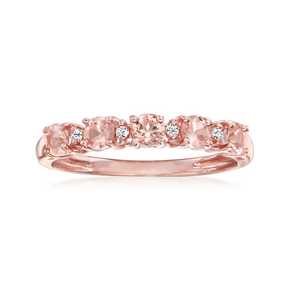 18K rose gold vermeil .50 ct Morganite ring size 6